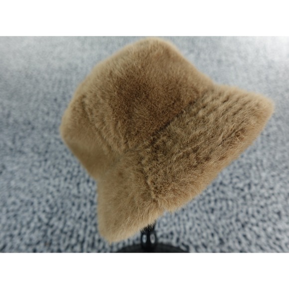 Levis Faux Fur Bucket Hat Tan Warm Winter Cozy Casual Unisex Medium - Picture 3 of 9